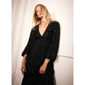 Mint Velvet Black Jacquard Maxi Dress